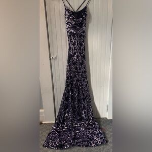 Elegant Purple Sequin Gown